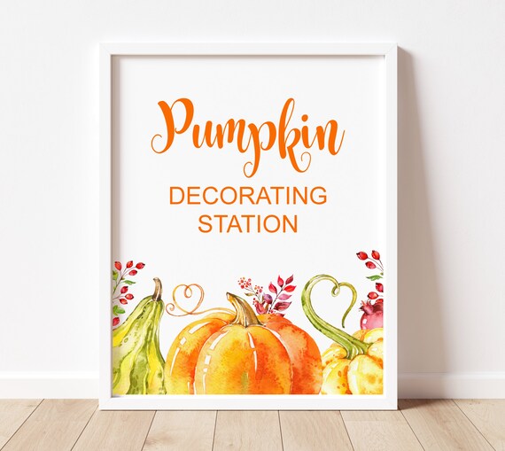 Pumpkin Decorating Station Sign Pumpkin Carving Party Fall Birthday Sign Fall Baby Shower Sign Printable Instant Download A40 C40 C42 C46 Il_570xn
