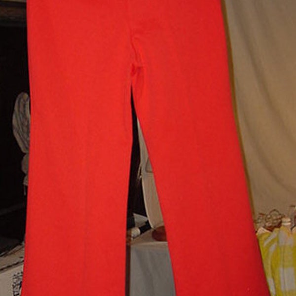 Wow Wide Leg True Vintage Bright Orange Pants Groovy Chic 70's size 10 vintage