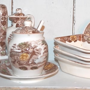 Winter Woodland Bundle of Vintage Dishes & Country Pitchers