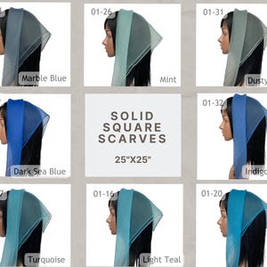 Nylon Square Scarves | Blue shades | 25&quot;x25&quot;