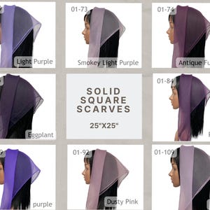Nylon Square Scarves | Purple Shades | 25”x25”