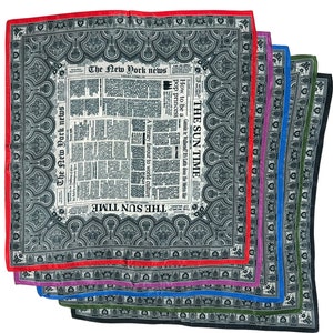 City newspaper themed Silk Scarves