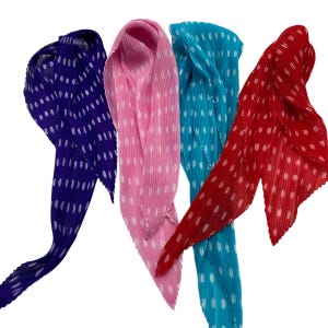 Polka dot pleated scarves