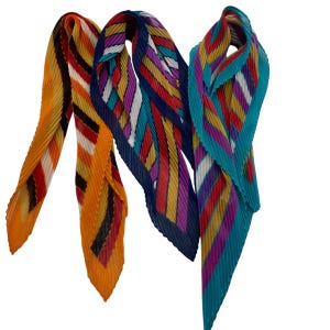 Mixed Striped pleated scarf