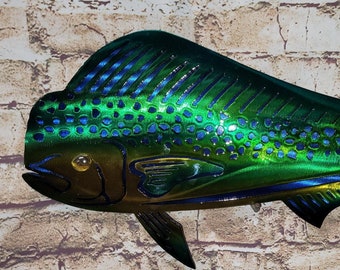 Mahi-Mahi Metal Wall Art, Deep Sea Fishing, Trophy Fishing, DolphinFish, Game Fishing