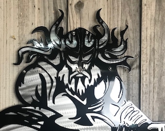 Viking Warrior Metal Wall Art,