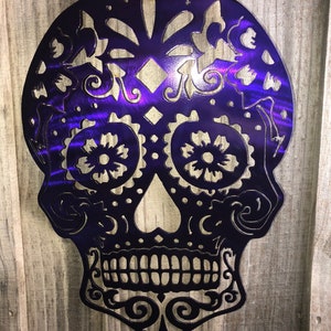 Sugar Skull Metal Wall Art Day of the Dead Dia De Los - Etsy