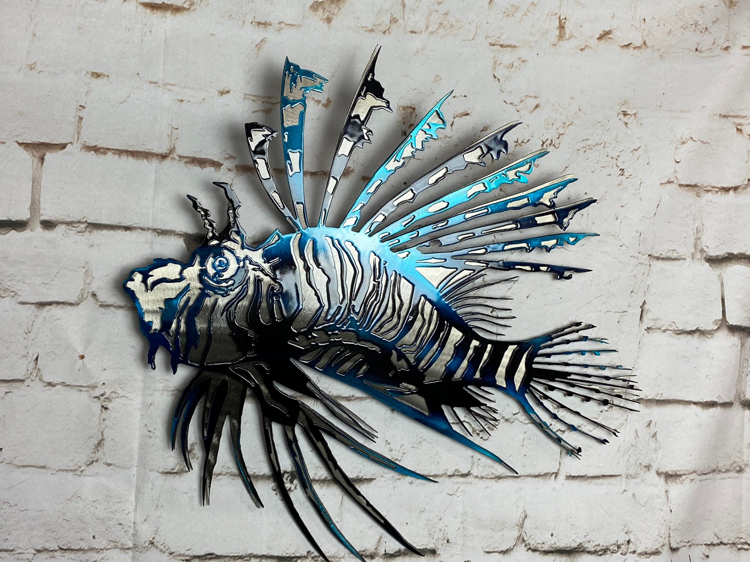 Lion Fish Metal Wall Hanging, Ocean Creatures, Ocean Life, Marine Life, Deadly Fish, Beautiful Ocean Life