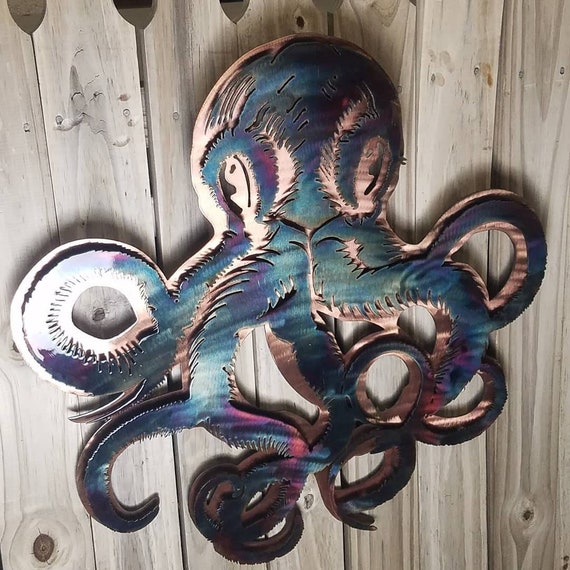 Octopus Metal Wall Art, Sea Life Décor, Ocean Life Wall Art 