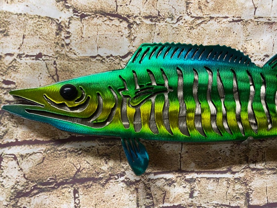 Wahoo Fish Metal Wall Art Trophy Fishing Deep Sea Fishing Etsy