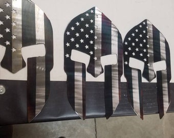 Spartan Helmet, American Flag, Black and White USA Flag,