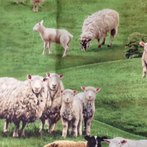 Farm Sheep Animals 100% Cotton Fabric 1 Yard 35&quot; #239