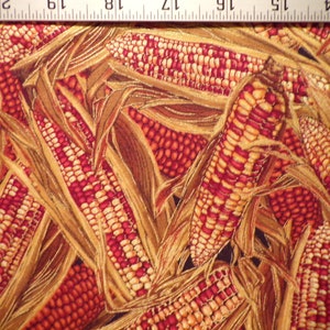 Harvest Metallic Corn Cob 100% Cotton Fabric #602