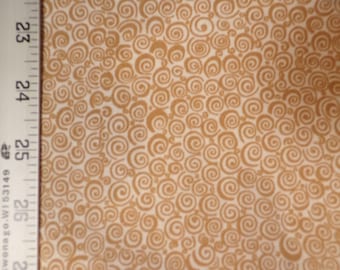 Swirl Tan Green 100% Cotton Fabric #295