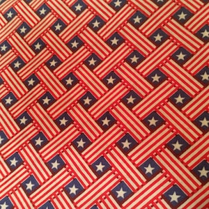 Stars and Stripes Patriotic 100% Cotton Fabric CR # 27