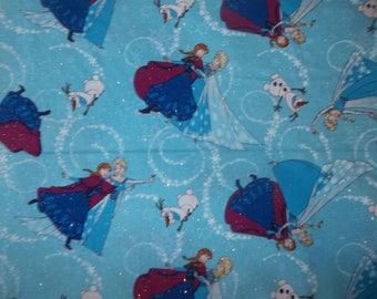 Sister Ice Skating Toss Glitter Cotton Fabric #222