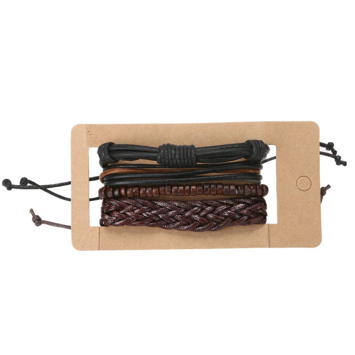 mens leather tie up bracelet
