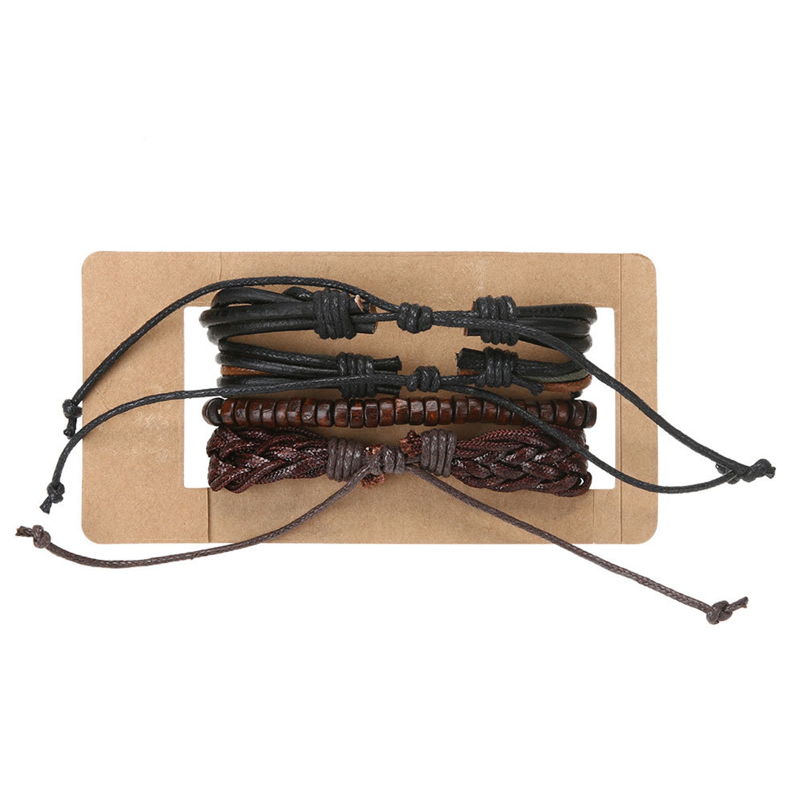 mens leather tie up bracelet