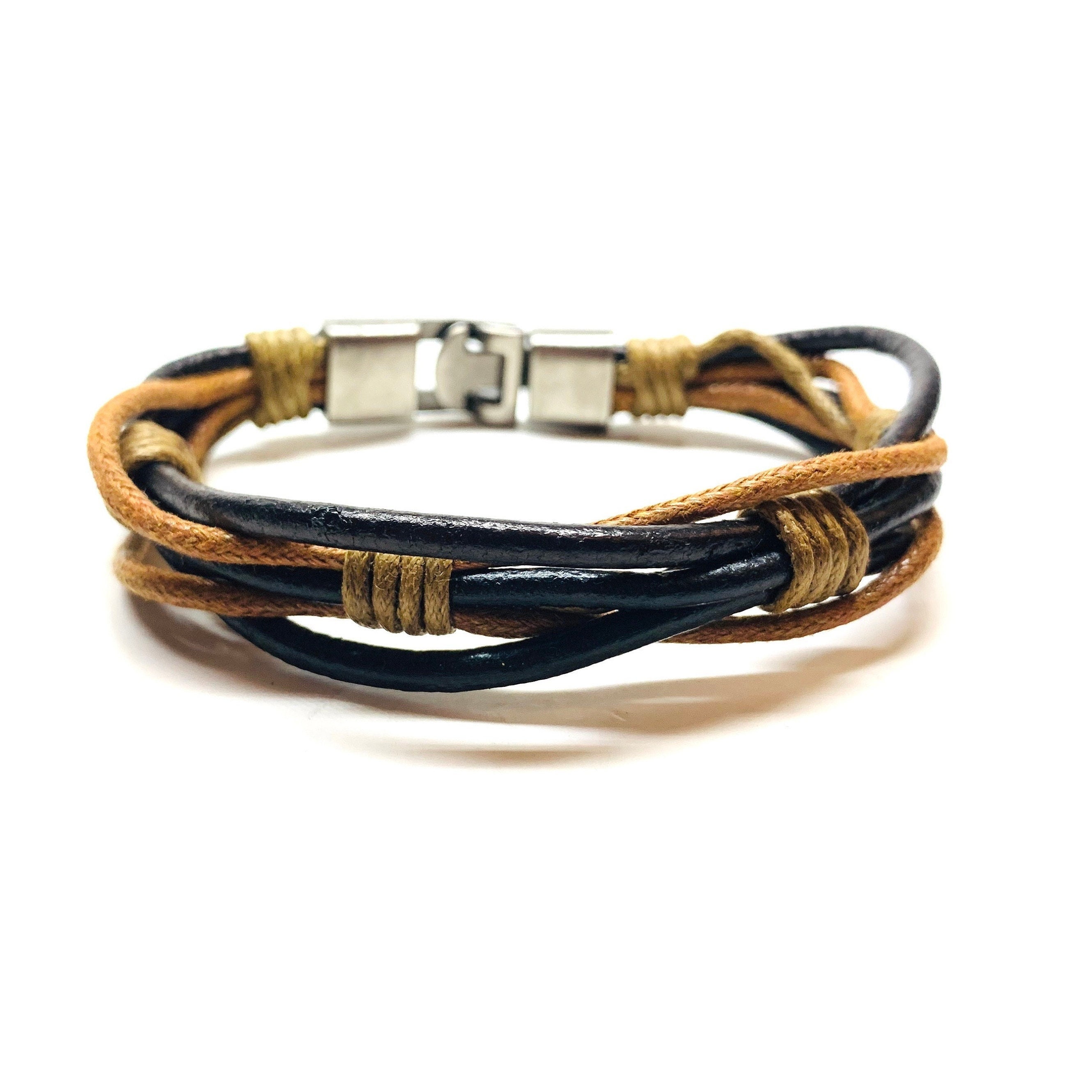 Leather Multilayer Bracelet with Music Snap Buttons | Music Jewellery Online