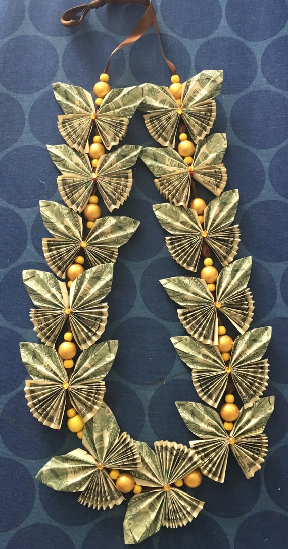 Butterfly money lei with beads Etsy