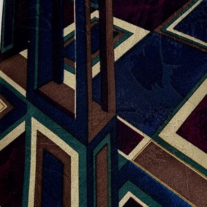 Cravate En Soie 100% Luciano Gatti Italie - Motif Abstrait Cuivre/or/acier - 4x59 Pouces - Vintage