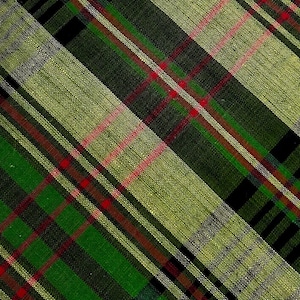 vintage Guy Tie plaid cotton linen blend plaid necktie wide