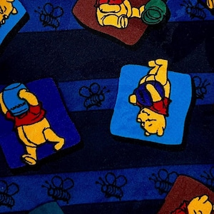 vintage Pooh Disney tie necktie Winnie The Pooh Bear cartoon 100% silk blue
