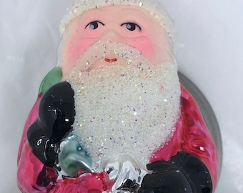 ヴィンテージ：西ドイツ製マーキュリーガラス製サンタオーナメント