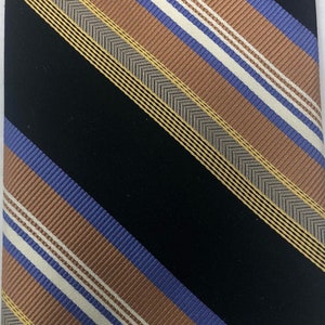 Vintage silk stripe Robert Talbott tie necktie brown blue Nordstrom