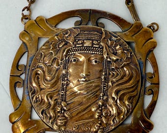 Vintage Pididdly Links / Kingston, NY Brass Art Nouveau Choker - Etsy