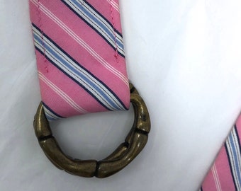 Vintage J.crew Ribbon Belt – Pink & Blue Striped Cotton D  display picture 1