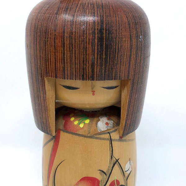 vintage Japanese Kokeshi wood doll geisha girl hand painted