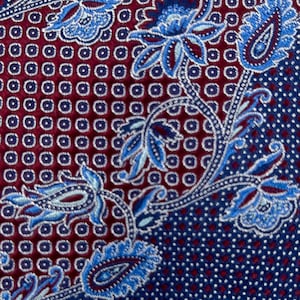vintage Nordstrom brocade tie necktie blue red floral