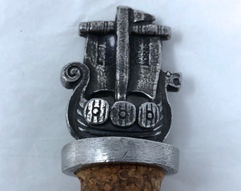 Viking War Hammer Cork & Enamelled Pewter Wine Spirit Bottle Stopper 