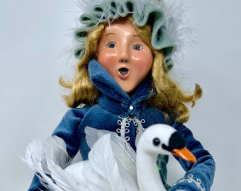Byers Choice doll 7 swans seven 12 days of Christmas twelve woman choir caroling