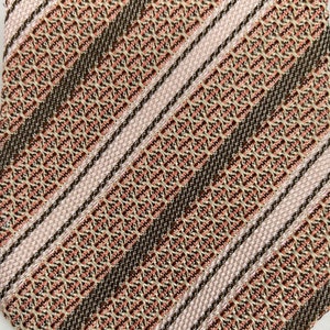Ermenegildo Zegna 100% silk tie necktie pink taupe stripe