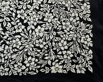 vintage Liberty of London silk black white floral square