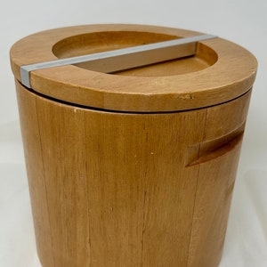 vintage mid century Holz Eiskübel 50er Jahre