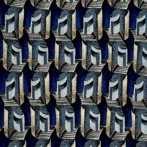Ermenegildo Zegna silk tie necktie blue tan white grey gray