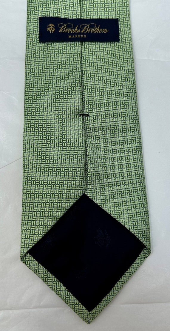 Brooks Brothers Makers silk tie green necktie - image 4