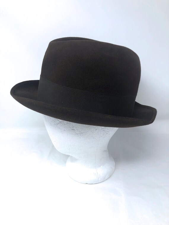 Vintage Borsalino Italy Hat Fedora Wool Brown San Remo 7 5/8