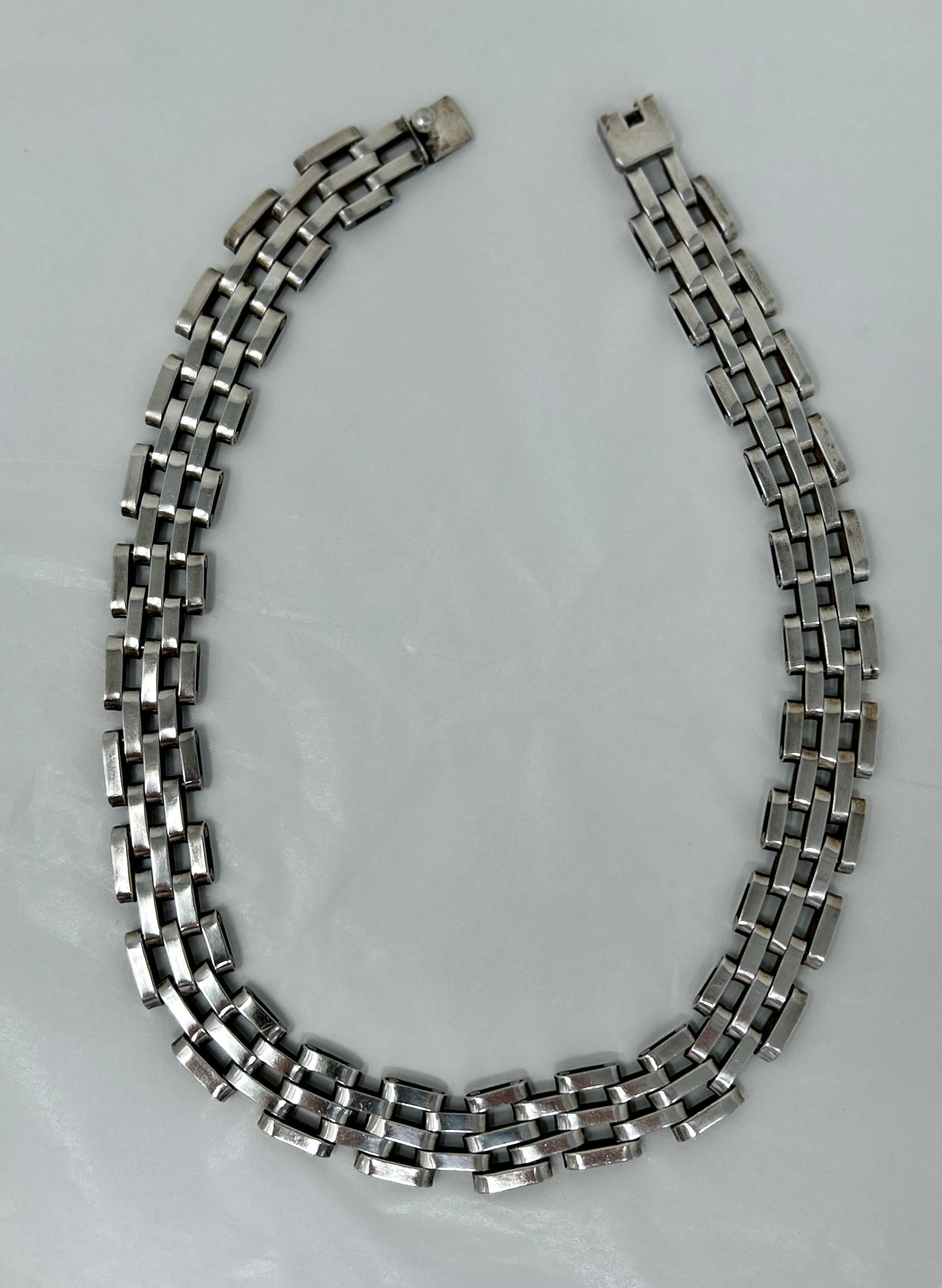 Taxco Mexico 925 Sterling Silver Tapered Curb Chain