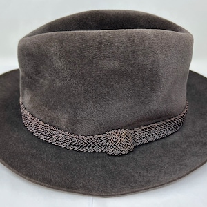 vintage Stetson fedora brown velvet hat &quot;Sovereign&quot;