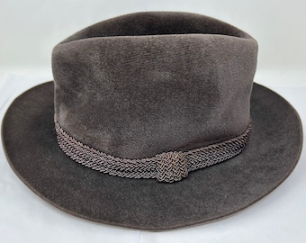 vintage Stetson fedora brown velvet hat "Sovereign"