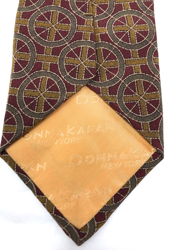 Donna Karen Signature silk tie geometric necktie … - image 3