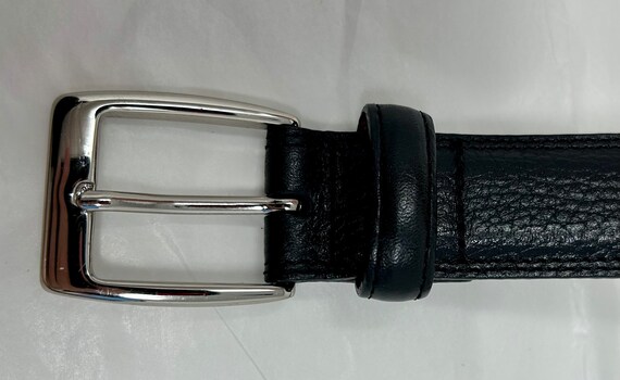 Buy Vintage Cole Haan Leather Black Brass Buckle Silver  display picture 1