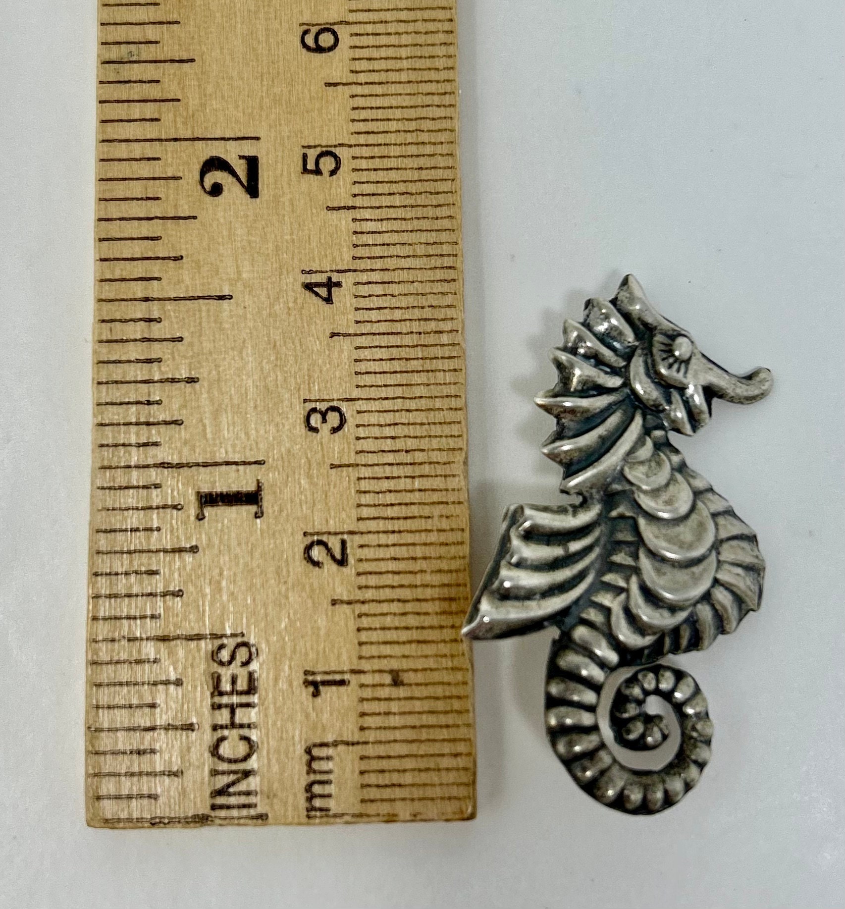 MEXICO SILVER925 孔雀貝 タツノオト シゴ ブローチ シルバー