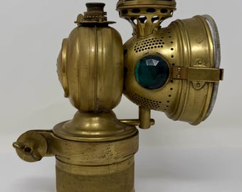 Antique 20th Century Mfg Co Brass Bicycle Carbide Lamp | Twentieth Century Bike Lantern | Early 1900s Acetylene Light