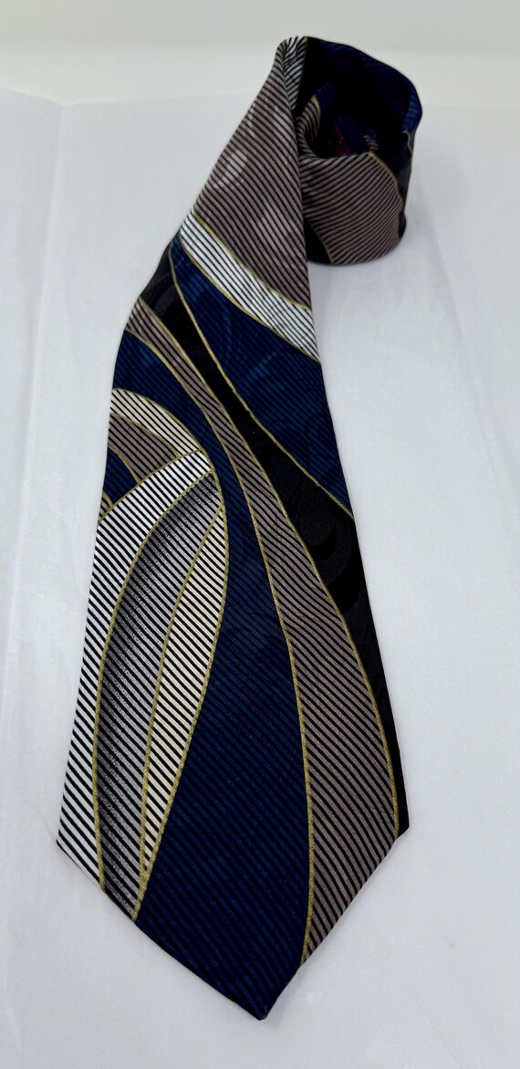 Albert Nipon Abstract Silk Tie – Vintage 90s Patt… - image 6