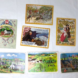 7 vintage art postcards postal card Famous Artists Studios